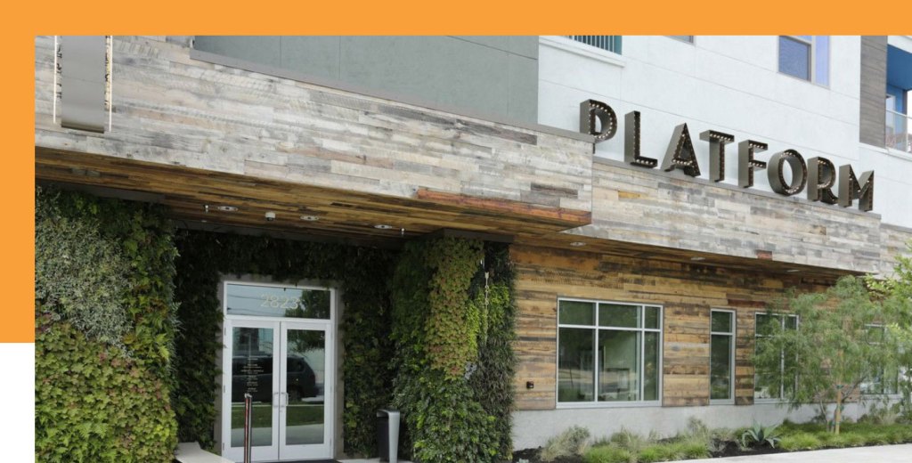 Front entrance to the Platform building in Austin Texas